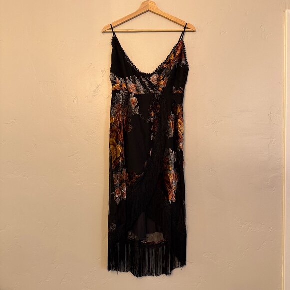 Forever21 Floral Velvet Burnout Dress Size Small - Picture 1 of 6